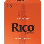 Rico RCA1025 Bb Clarinet Reeds, Strength 2.5, 10-pack