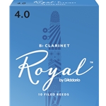 Rico by D'Addario RCB1040 Royal by Bb Clarinet Reeds, Strength 4, 10-pack
