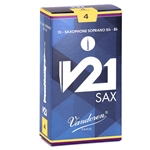 Vandoren SR804 Soprano Sax V21 Reeds Strength #4; Box of 10