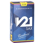 Vandoren SR8125 Alto Sax V21 Reeds Strength #2.5; Box of 10