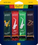 Vandoren SRMIXA25 Alto Sax Jazz Reed Mix Card includes 1 each ZZ, V16, Java and Java Red Strength #2.5