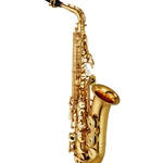 Yamaha YAS-480 Intermediate Alto Saxophone; key of Eb; separate key guards; one-piece neck; rocker type octave and low Bb mechanism; ASC-400E case; 4C mouthpiece; Indonesia