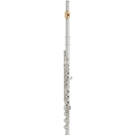 Yamaha YFL-382HLPGP Intermediate Flute; key of C; French Model; in-line G; B footjoint with gizmo key; pointed key arms; sterling silver headjoint w/ gold-plated lip plate; silver-plated body; YAC FLC-48H case; YAC FLB-400EHII cover; Indonesia