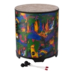 Remo KD-5218-01 **Remo Asia**, Drum, KIDS PERCUSSION®, Gathering Drum, 18" Diameter, 21" Height, Rain Forest Finish