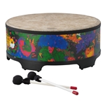 Remo KD-5818-01 **Remo Asia**, Drum, KIDS PERCUSSION®, Gathering Drum, 18" Diameter, 8" Height, Rain Forest Finish