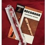 Tudor TD180RD-BOOK  Candy Apple Recorder Bundle Pack (w/ Red Recorder & Book)