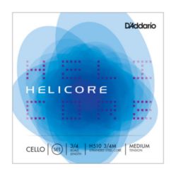 Helicore H510 3/4M Cello String Set, 3/4 Scale, Medium Tension