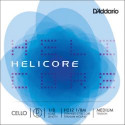 Helicore H512 3/4M Cello Single D String, 3/4 Scale, Medium Tension