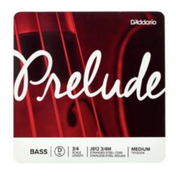 Prelude by D'addario J612 3/4M Bass Single D String, 3/4 Scale, Medium Tension