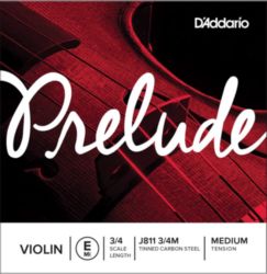 Prelude by D'addario J811 3/4M Violin Single E String, 3/4 Scale, Medium Tension