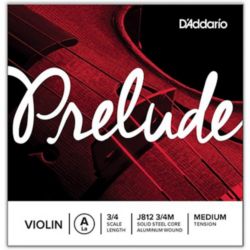 Prelude by D'addario J812 3/4M Violin Single A String, 3/4 Scale, Medium Tension