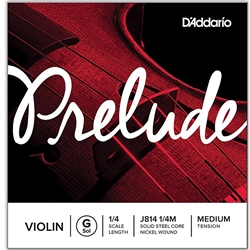 Prelude by D'addario J814 1/4M Violin Single G String, 1/4 Scale, Medium Tension