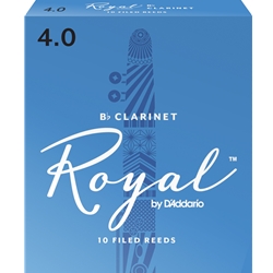 Rico by D'Addario RCB1040 Royal by Bb Clarinet Reeds, Strength 4, 10-pack