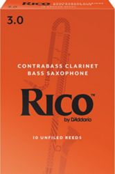 Rico by D'Addario RFA1030 Contra Clarinet/Bass Sax Reeds, Strength 3, 10-pack