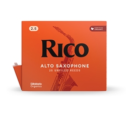 Rico by D'Addario RJA2525 Alto Sax Reeds, Strength 2.5, 25-pack