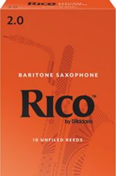Rico RLA1020 Baritone Sax Reeds, Strength 2, 10-pack
