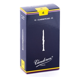 Vandoren CR114 Eb Clarinet Traditional Reeds Strength #4; Box of 10