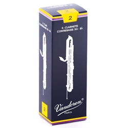Vandoren CR152 Contrabass Clarinet Traditional Reeds Strength #2; Box of 5