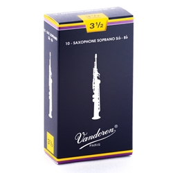 Vandoren SR2035 Soprano Sax Traditional Reeds Strength #3.5; Box of 10