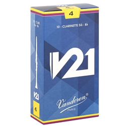 Vandoren CR804 Bb Clarinet V21 Reeds Strength #4; Box of 10