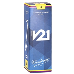 Vandoren CR823 Bass Clarinet V21 Reeds Strength #3; Box of 5