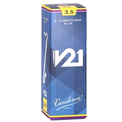 Vandoren CR8235 Bass Clarinet V21 Reeds Strength #3.5; Box of 5
