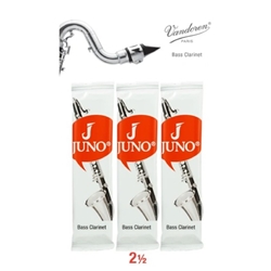 JCR3125-3 Vandoren JCR3125/3 Bass Clarinet JUNO Reeds; Strength #2.5; 3 Card