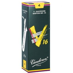 Vandoren SR744 Baritone Sax V16 Reeds Strength #4; Box of 5