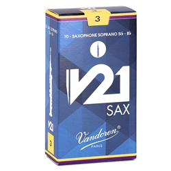 Vandoren SR803 Soprano Sax V21 Reeds Strength #3; Box of 10