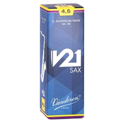Vandoren SR8245 Tenor Sax V21 Reeds Strength #4.5; Box of 5