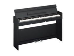 Yamaha YDPS34B Slim design, black walnut, 88-note, weighted action console digital piano. Black BB1 bench SOLD SEPARATELY