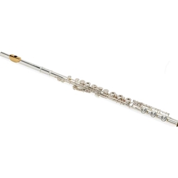 Yamaha YFL-362HLPGP Intermediate Flute; key of C; French Model; offset G; B footjoint with gizmo key; pointed key arms; sterling silver headjoint w/ gold-plated lip-plate; silver-plated body; YAC FLC-48H case; YAC FLB-400EHII cover; Indonesia