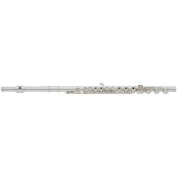 Yamaha YFL-382H Intermediate Flute; key of C; French Model; in-line G; B footjoint with gizmo key; pointed key arms; sterling silver headjoint; silver-plated body; YAC FLC-48H case; YAC FLB-400EHII cover; Indonesia