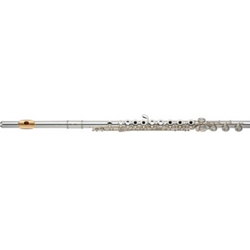 Yamaha YFL-482HLPGP Intermediate Flute; key of C; French Model; in-line G; B footjoint with gizmo key; pointed key arms; sterling silver headjoint and body; gold-plated lip-plate; YAC FLC-48H case; YAC FLB-400EHII cover; Indonesia