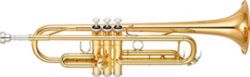 Yamaha YTR-4335GSII Intermediate Trumpet; key of Bb; silver-plated; .459" bore; 4-7/8" gold brass bell; monel alloy pistons; 1st valve slide thumbhook and 3rd valve slide ring; main tuning slide brace; TRC-400E case; 11B4 mouthpiece; China