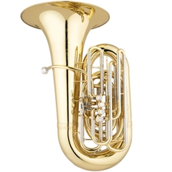 Eastman EBC832 Tuba • Key of CC, 4/4 size
• .689" bore
• 19 3/4" yellow brass, upright bell
• York style 4 front-action pistons + 5th rotary valve
• Clear lacquer finish
• Deluxe case w/wheels