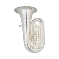 Eastman EBC836 Tuba • Key of CC, 6/4 size
• .750" bore
• 20" upright bell
• 4 front-action pistons + 5th rotary valve
• Clear lacquer or unlacquered finish
• Deluxe case w/wheels