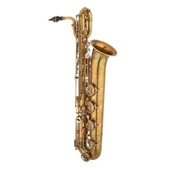 Eastman EBS652 Saxophone • 52nd St. Eb Baritone Saxophone
• High F# key, aged unlacquered brass finish
• Large bell, rolled-style tone holes, special 52nd St. engraving
• "S" neck
• Deluxe case w/wheels