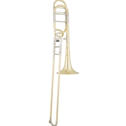 Eastman ETB828 Trombone • Key of Bb, .547” large bore tenor trombone
• 8.5" two-piece yellow or gold brass bell
• Open wrap with rotary valve in F
• Yellow brass handslide with nickel crook
• 3 interchangeable leadpipes
• Deluxe case w/storage pockets and backpack straps
• Shires USA 5MD mouthpiece