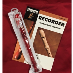 Tudor TD180RD-BOOK  Candy Apple Recorder Bundle Pack (w/ Red Recorder & Book)